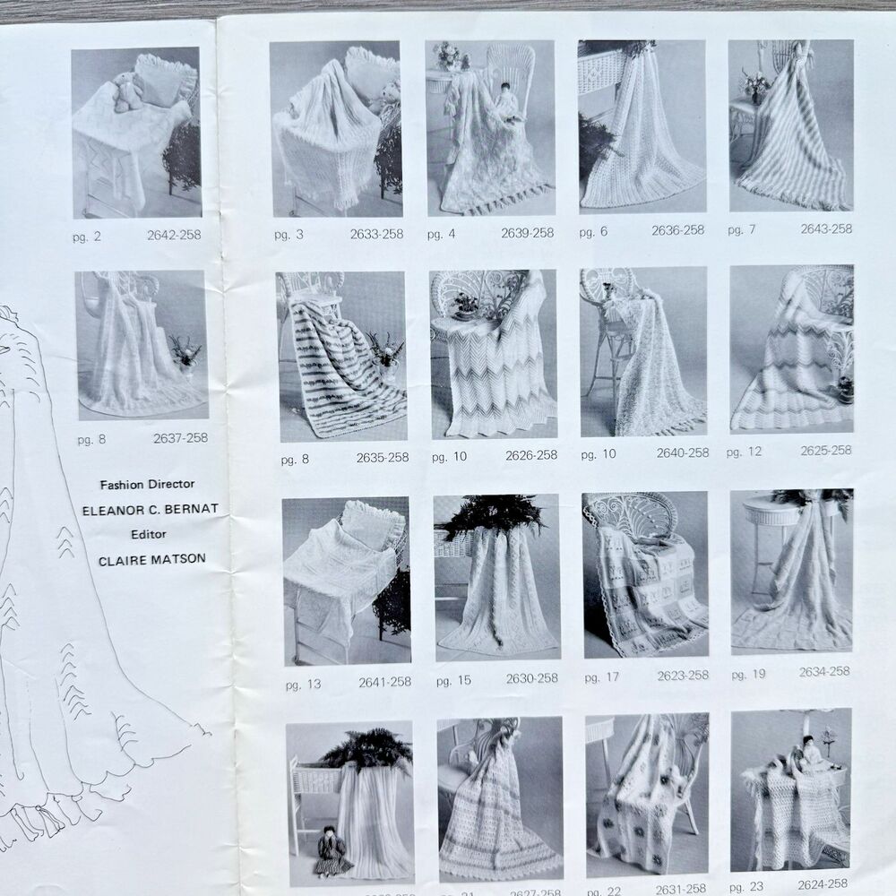 Winkin Blinkin Nod Baby Afghans Patterns Crochet Knit 18 Patterns Bernat #258 - Picture 2 of 6